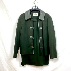 Vintage Wool 1960s black Butte Knit suit.